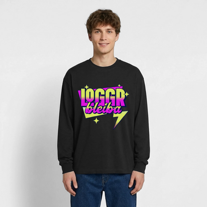 Logger bleibt Design – Oversized Langarmshirt - Schwarz