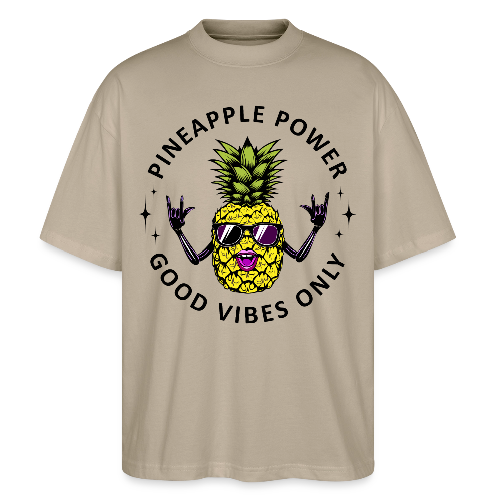 Pineapple Power Design – Oversized Unisex Bio T-Shirt - Steingrau