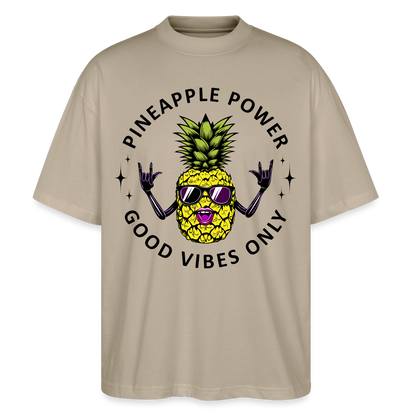 Pineapple Power Design – Oversized Unisex Bio T-Shirt - Steingrau