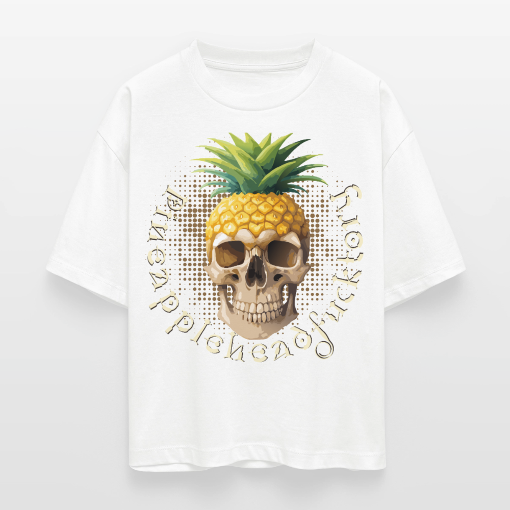Pineapple Skull Design - Frauen Boxy Bio-T-Shirt - Weiß