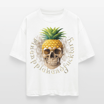 Pineapple Skull Design - Frauen Boxy Bio-T-Shirt - Weiß