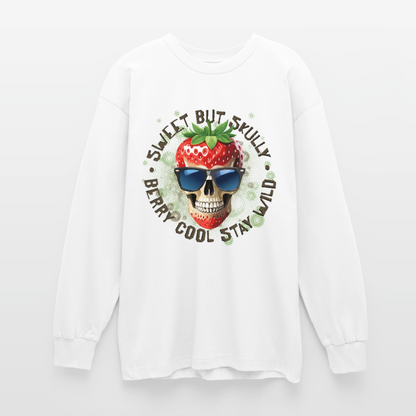 Strawberry Skull Design – Oversized Langarmshirt - Weiß