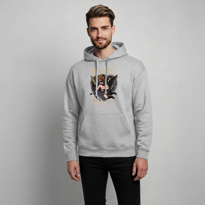 Bear Design – Oversized Unisex Hoodie - Grau meliert