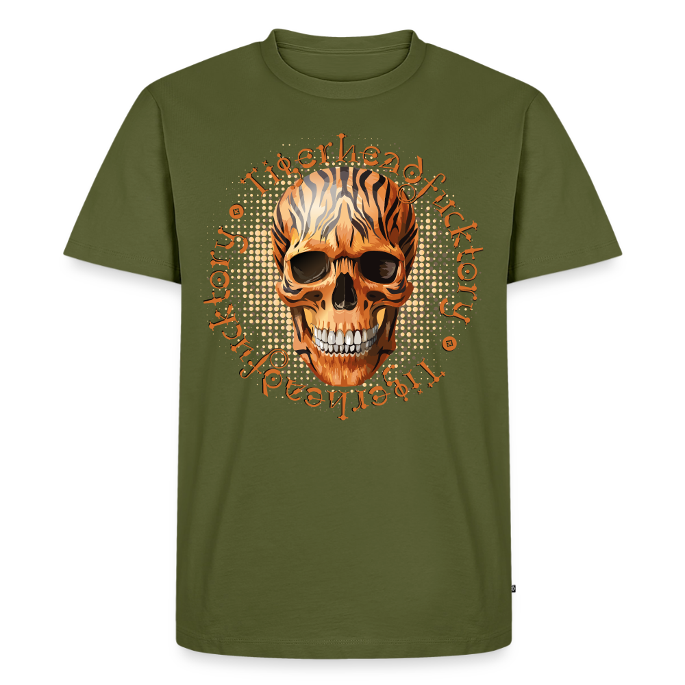Tiger Skull Design – Männer Premium T-Shirt - Khaki