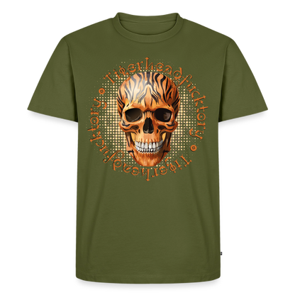 Tiger Skull Design – Männer Premium T-Shirt - Khaki