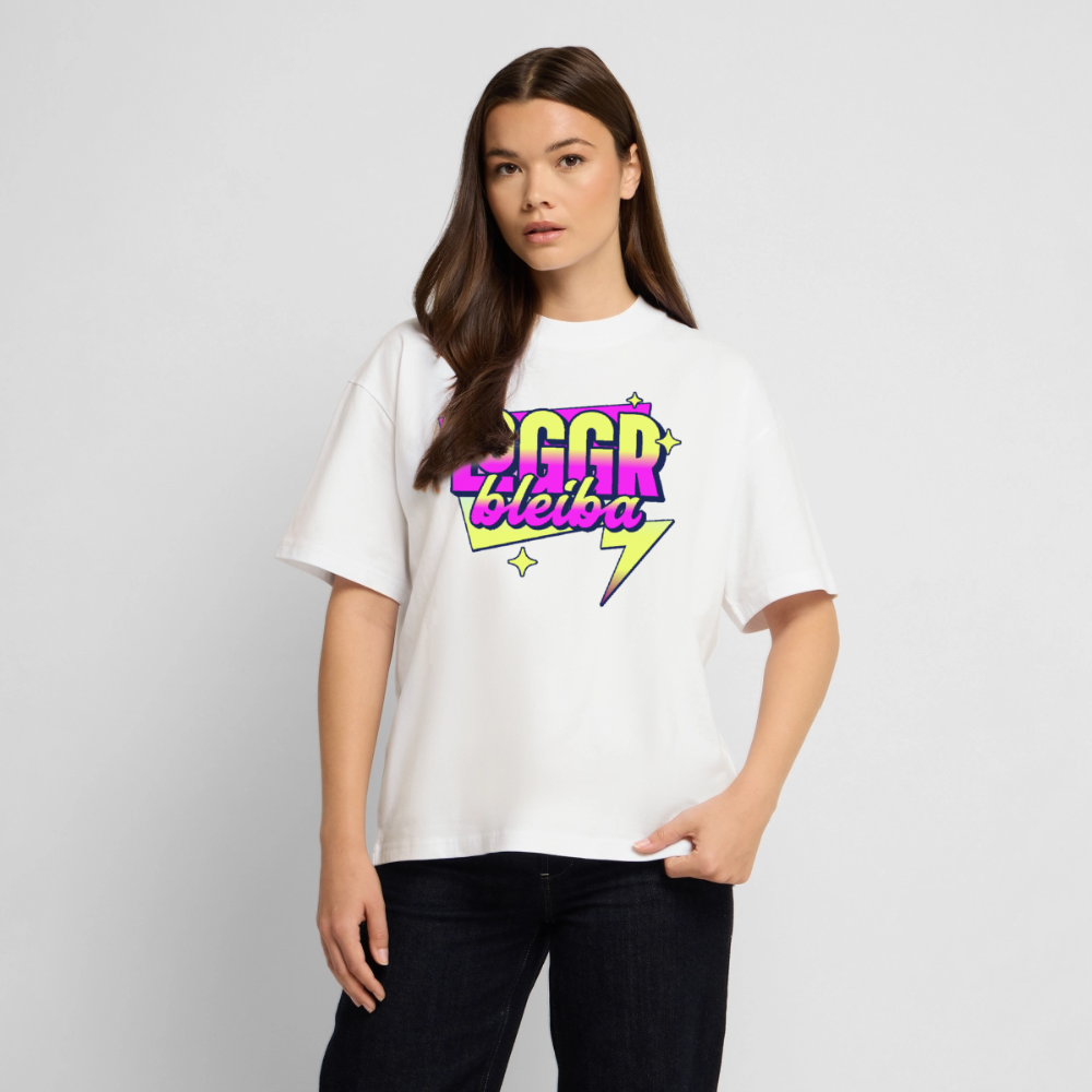 Logo bleibt Design – Oversized Unisex Bio T-Shirt - Weiß