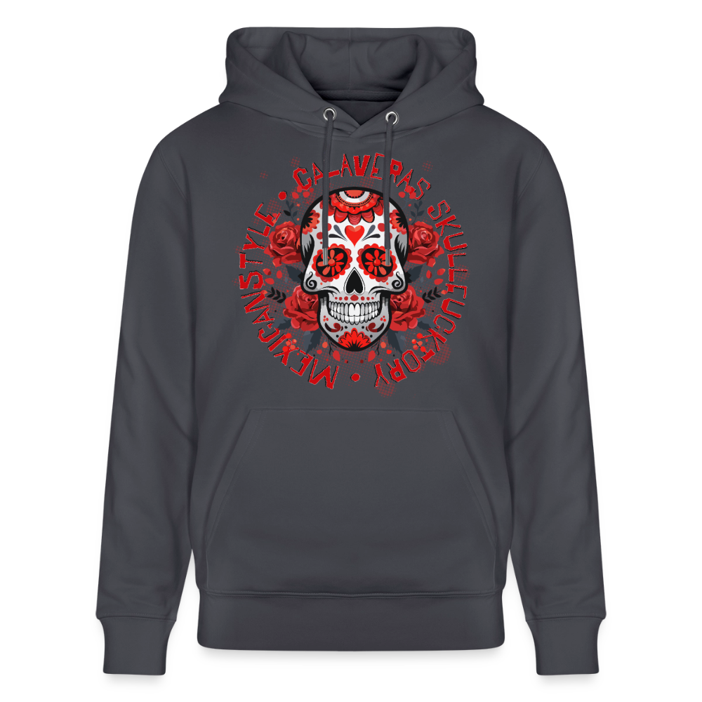 Sugar Skull Rosen Design - Unisex Bio-Hoodie - Indigoblau