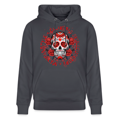 Sugar Skull Rosen Design - Unisex Bio-Hoodie - Indigoblau