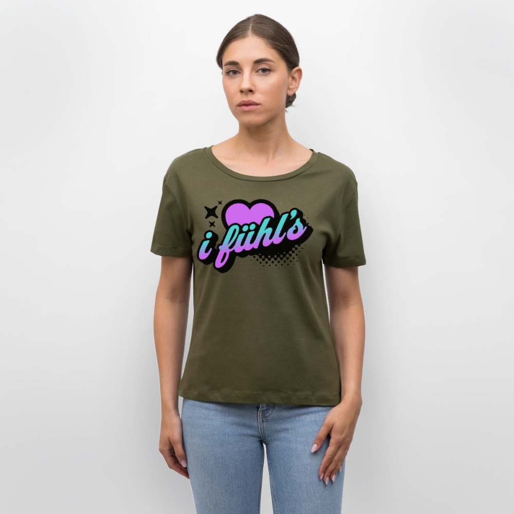 i fühl‘s Design – Rundhals Frauen Bio-T-Shirt - Khaki