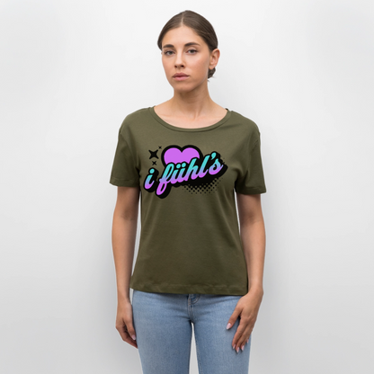 i fühl‘s Design – Rundhals Frauen Bio-T-Shirt - Khaki