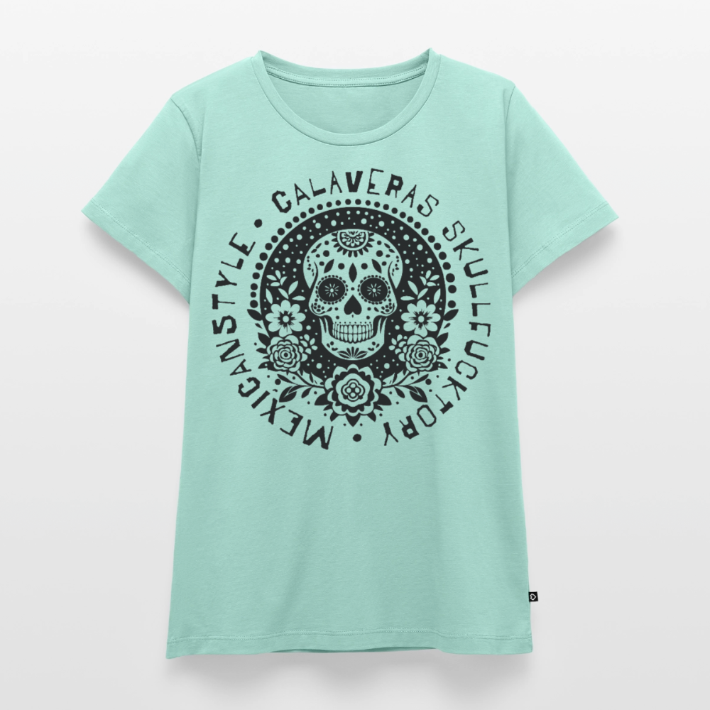Sugar Skull Black Design - Frauen Premium T-Shirt - Mint 