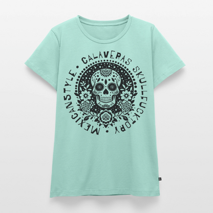 Sugar Skull Black Design - Frauen Premium T-Shirt - Mint 