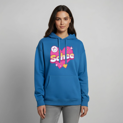 Schnee Design – Oversized Unisex Hoodie - Achtsames Blau