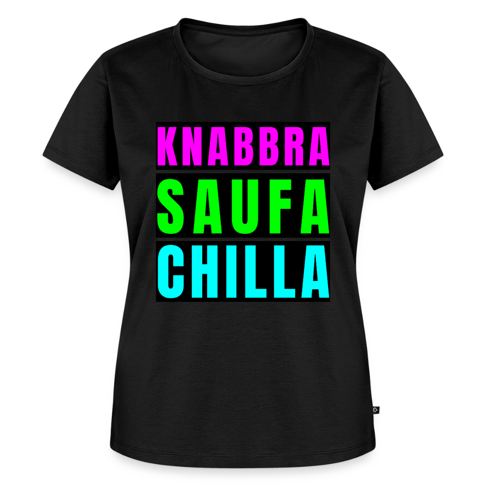 Knabbra Saufa Chilla Design – Frauen Premium T-Shirt - Schwarz
