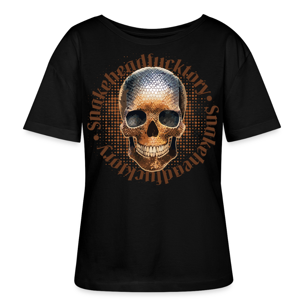 Sande Skull Design – Rundhals Frauen Bio-T-Shirt - Schwarz