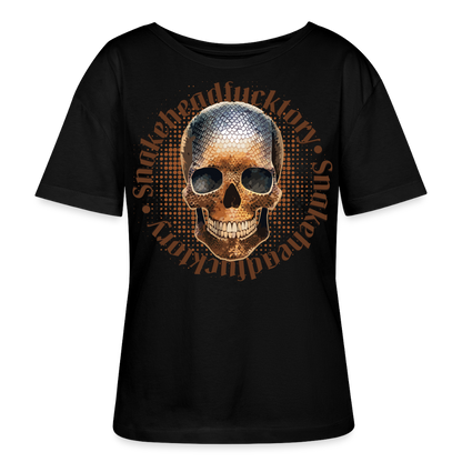Sande Skull Design – Rundhals Frauen Bio-T-Shirt - Schwarz