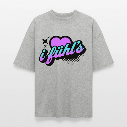 i fühl‘s Design – Oversized Unisex Bio T-Shirt - Grau meliert