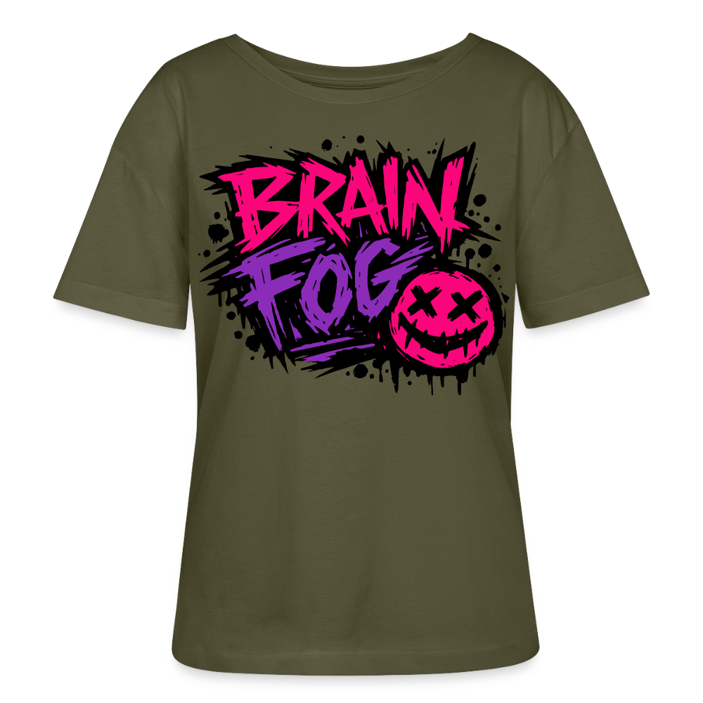 Brain Fog design – Rundhals Frauen Bio-T-Shirt - Khaki