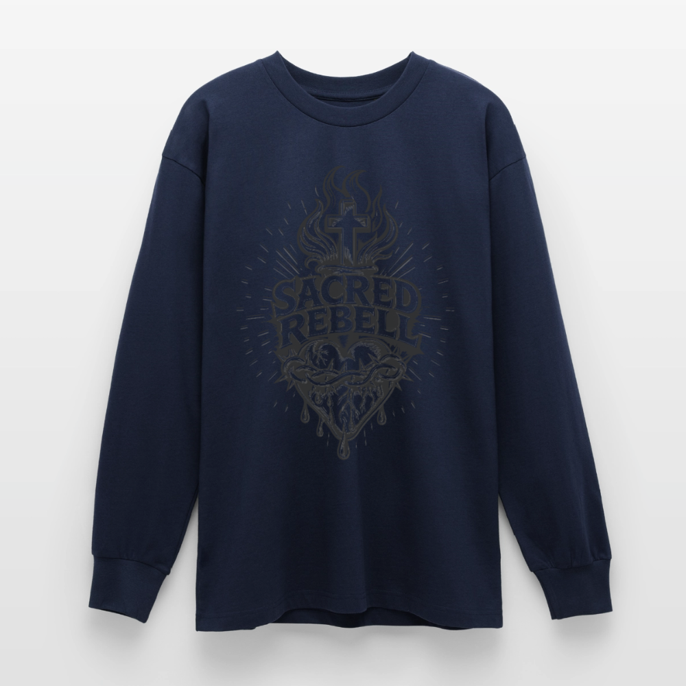 Sacred Rebell Design – Oversized Langarmshirt - Navy
