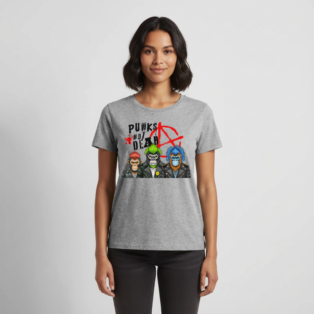 Punks Not Dead Design – Frauen Premium T-Shirt - Grau meliert