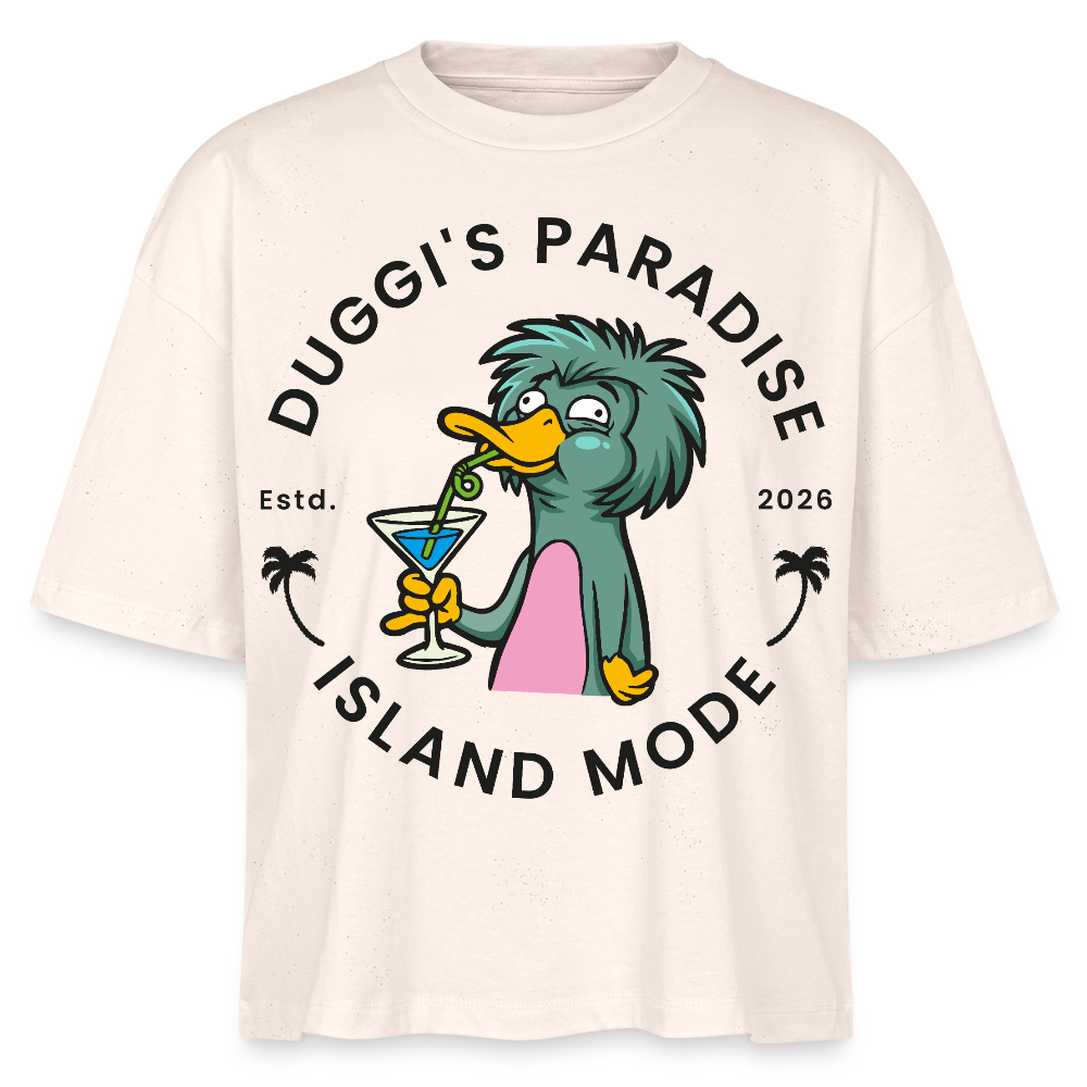 Nuggis Paradise Design – Frauen Boxy Bio-T-Shirt - Natur