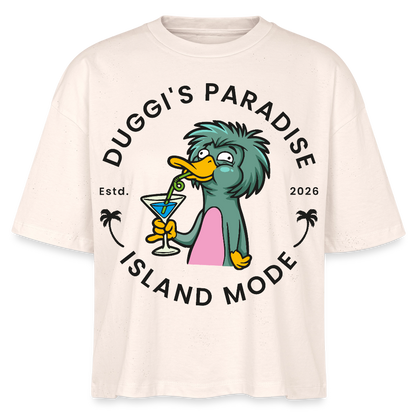 Nuggis Paradise Design – Frauen Boxy Bio-T-Shirt - Natur