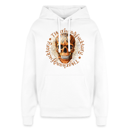 Tiger Skull Design – Oversized Unisex Hoodie - Weiß