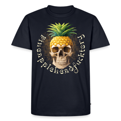 Pineapple Skull Design - Männer Premium T-Shirt - Navy