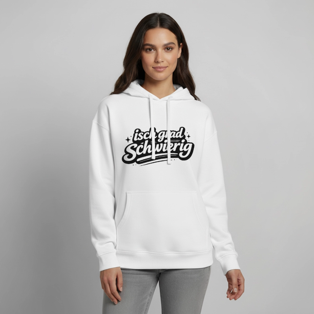 Isch grad schwierig Design – Oversized Unisex Hoodie - Weiß
