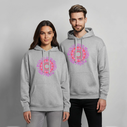 Mandala Pink Design – Oversized Unisex Hoodie - Grau meliert