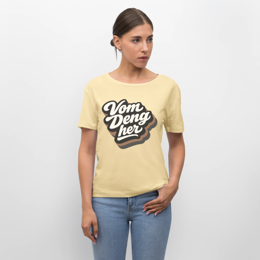 Vom Deng her Design – Rundhals Frauen Bio-T-Shirt - Creme