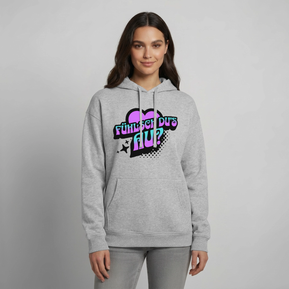 Fühlsch du‘s au Design – Oversized Unisex Hoodie - Grau meliert