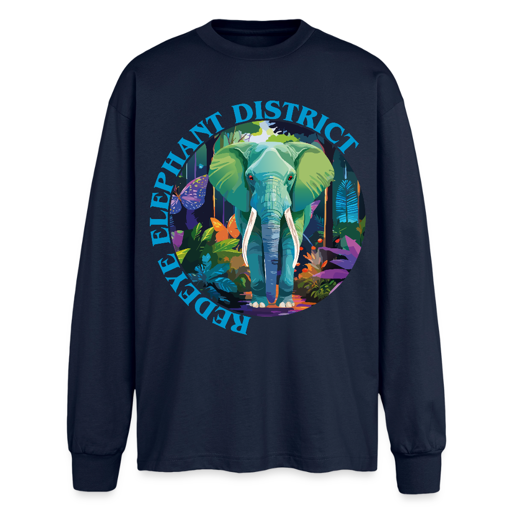 Elephant Design – Oversized Langarmshirt - Navy