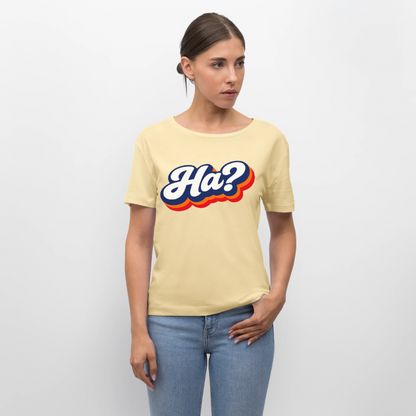 Ha? Design – Rundhals Frauen Bio-T-Shirt - Creme