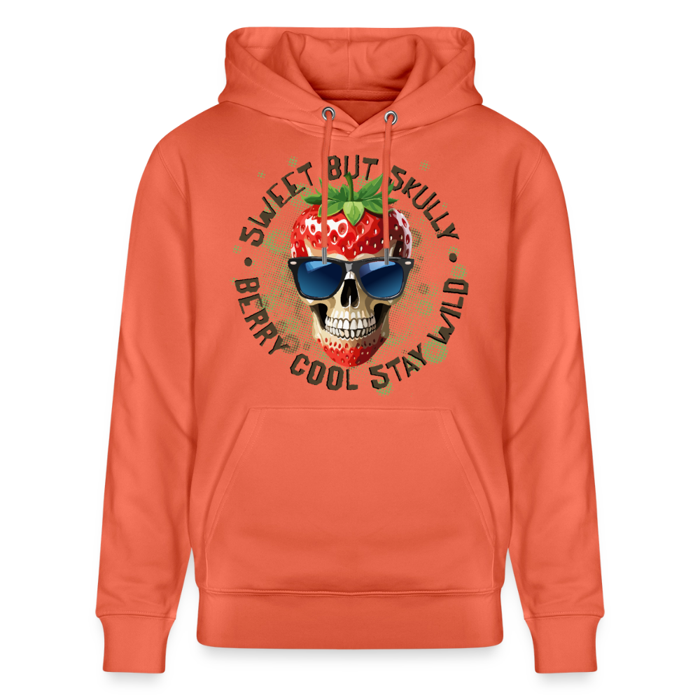 Strawberry Skull Design – Unisex Bio-Hoodie - Hellrot