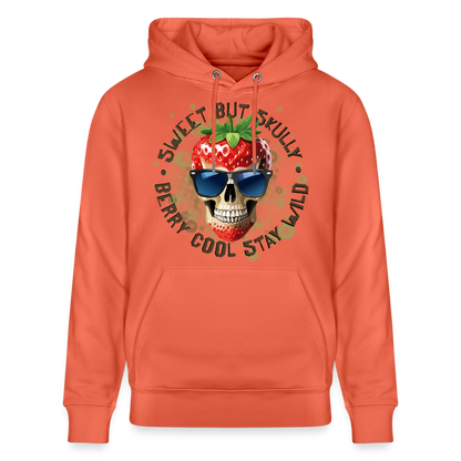 Strawberry Skull Design – Unisex Bio-Hoodie - Hellrot