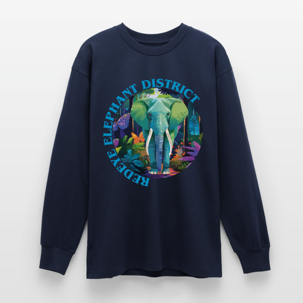 Elephant Design – Oversized Langarmshirt - Navy