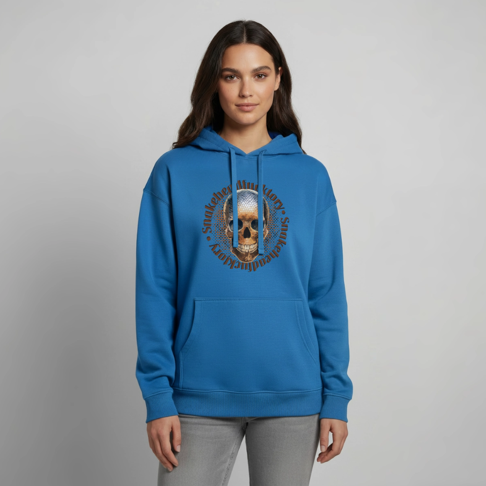 Snake Skull Design – Oversized Unisex Hoodie - Achtsames Blau
