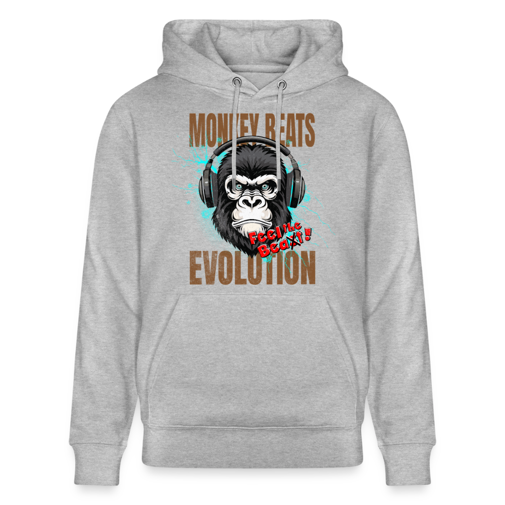 Monkey Beats Design – Unisex Bio-Hoodie - Grau meliert
