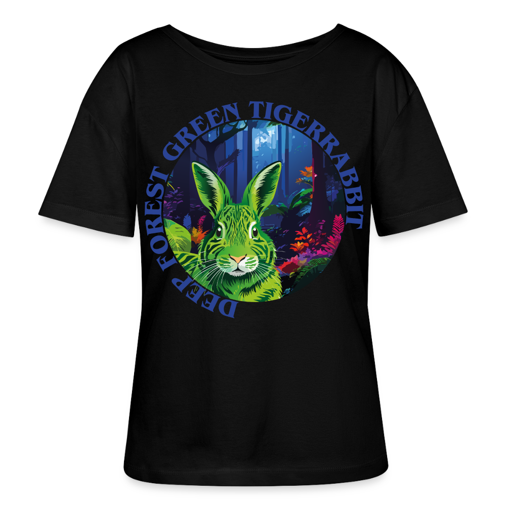 Tiger Rabbit Design – Rundhals Frauen Bio-T-Shirt - Schwarz