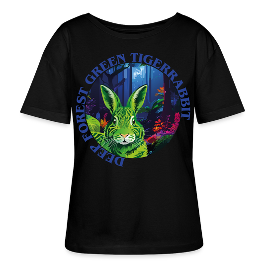Tiger Rabbit Design – Rundhals Frauen Bio-T-Shirt - Schwarz
