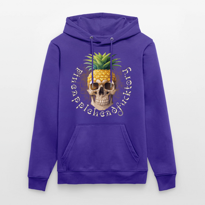 Pineapple Skull Design - Unisex Bio-Hoodie - Purple Love 