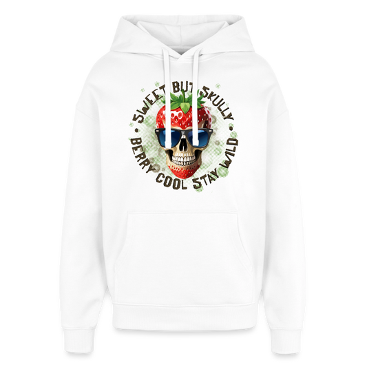 Strawberry Skull Design – Oversized Unisex Hoodie - Weiß