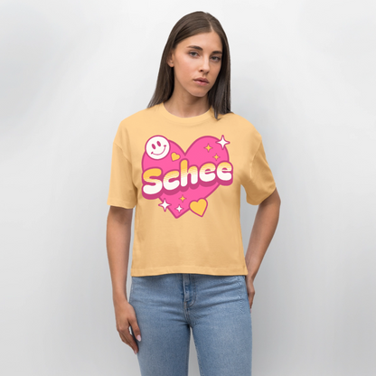 Schnee Design – Frauen Boxy Bio-T-Shirt - Mispel