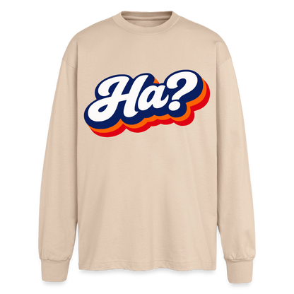Ha? Design – Oversized Langarmshirt - Sand