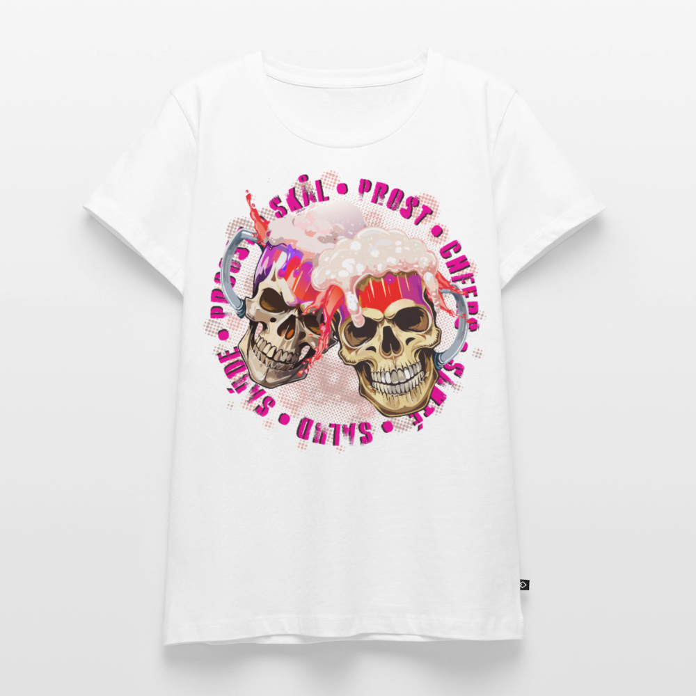 Party Skull Design Pink – Frauen Premium T-Shirt - Weiß