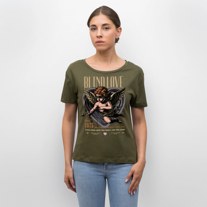 Blind Love Design – Rundhals Frauen Bio-T-Shirt - Khaki