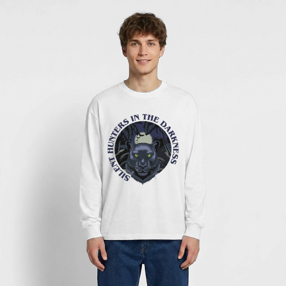 Silent Hunter Design – Oversized Langarmshirt - Weiß