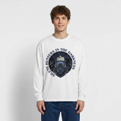 Silent Hunter Design – Oversized Langarmshirt - Weiß
