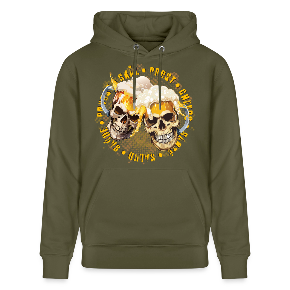 Party Skull Design – Unisex Bio-Hoodie - Khaki Grün